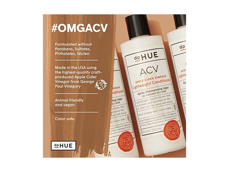 dpHue Lightweight Conditioner, Apple Cider Vinegar, 8.5 fl oz/250 mL