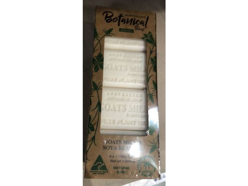 Australian Botanical Soaps Bar Soap, Goats Milk & Soya Bean Oil, 193 g, Pack Of 8