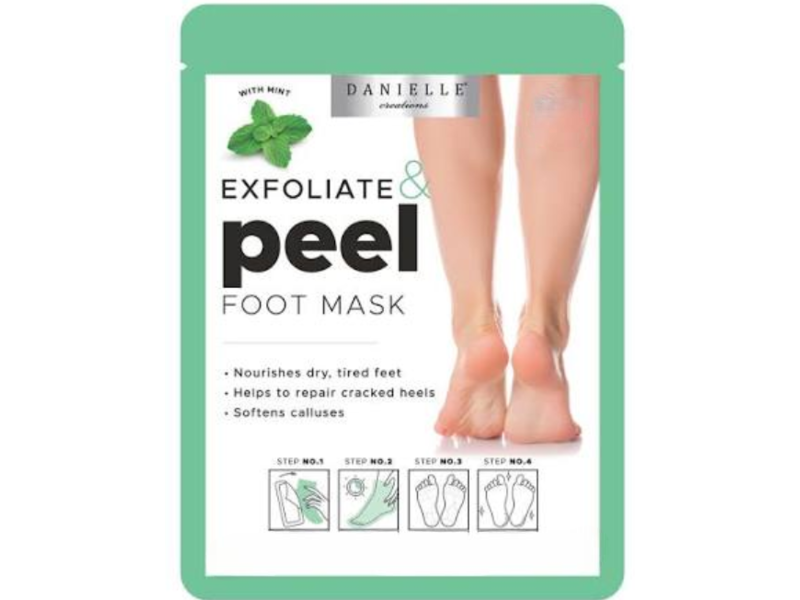 Danielle Creations Exfoliate & Peel Foot Mask, Mint, 0.56 oz/16 g, 2 Count