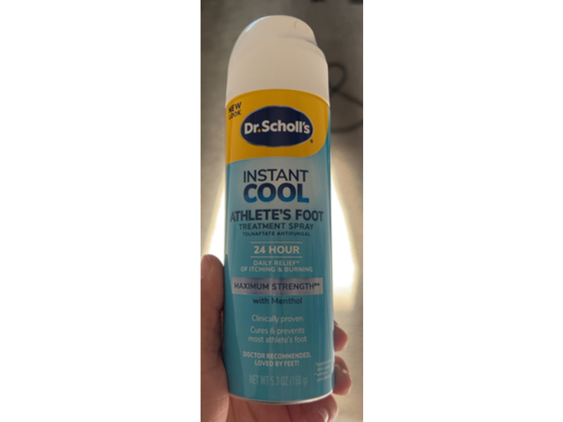 Dr. Scholl's Instant Cool Athlete's Foot Treatment Spray, Menthol, 5.3 oz/150 g
