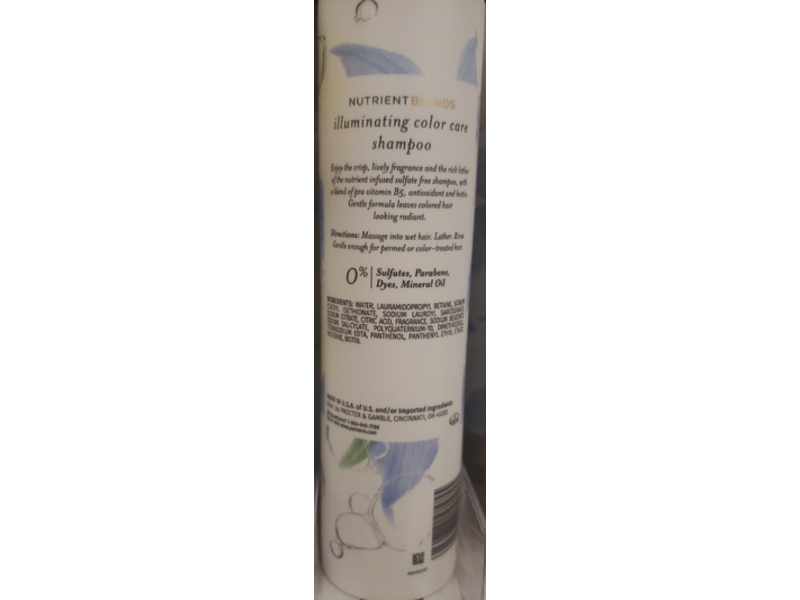 Pantene Illuminating Color Care Sulfate Free Shampoo with Biotin, 9.6 fl oz/285 mL