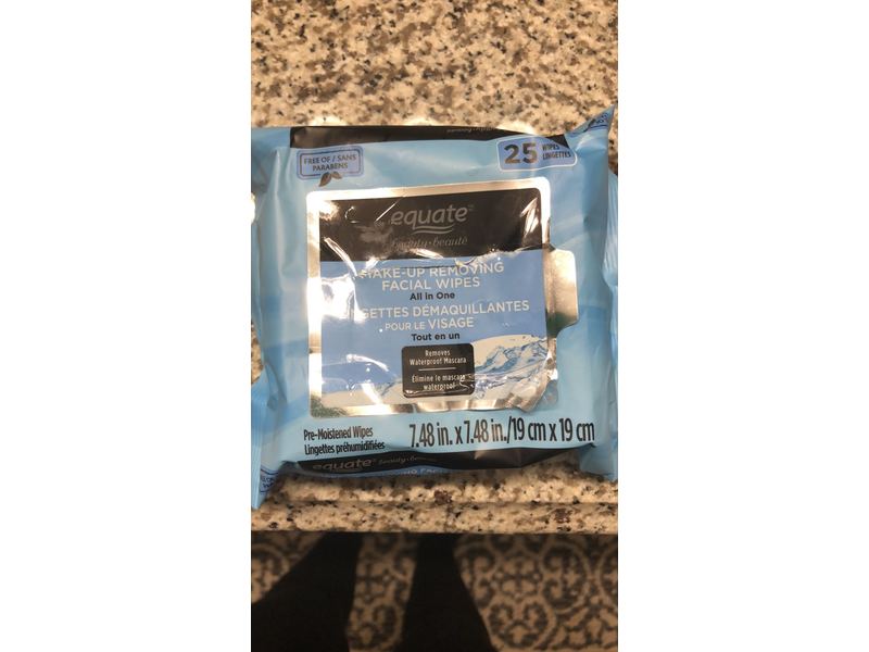 Equate Makeup Removing Facial Wipes All In One, 25 ct Ingredients and Reviews
