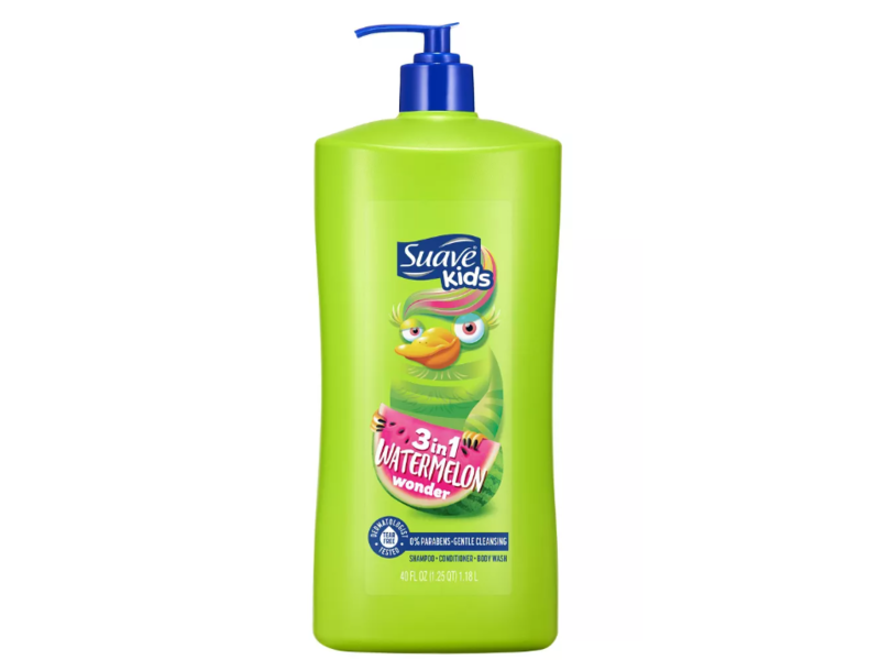 Suave Kids 3-In-1 Shampoo, Conditioner & Body Wash, Watermelon Wonder, 40 fl oz/1.18 L
