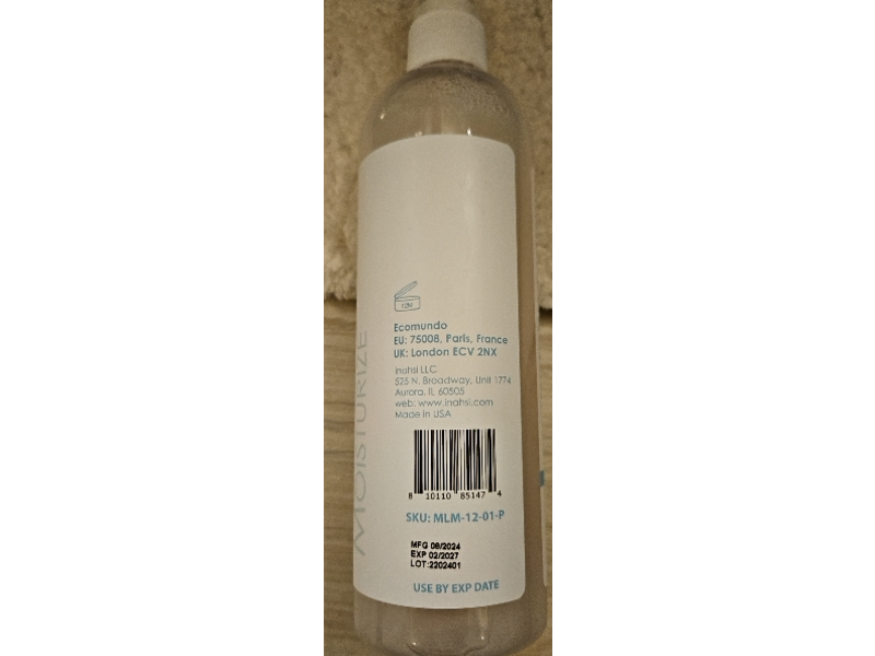 Inahsi Moisture Supreme Leave In Hydrating Mist, Fragrance Free, 12 fl oz/355 mL