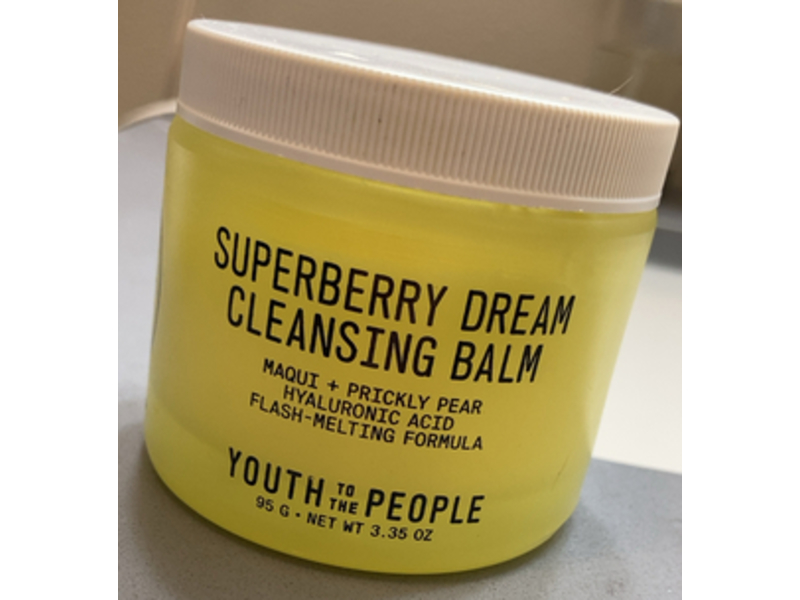 Youth To The People Superberry Dream Cleansing Balm, Maqui + Prickly Pear Hyaluronic Acid, 3.35 oz/95 g
