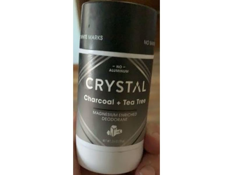 Crystal Magnesium Enriched Deodorant, Charcoal + Tea Tree, 2.5 oz/70 g