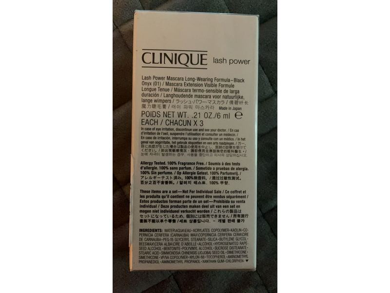 Clinique Lash Power Women's Mascara, Black, 0.21 fl oz/6 mL, Pack Of 3