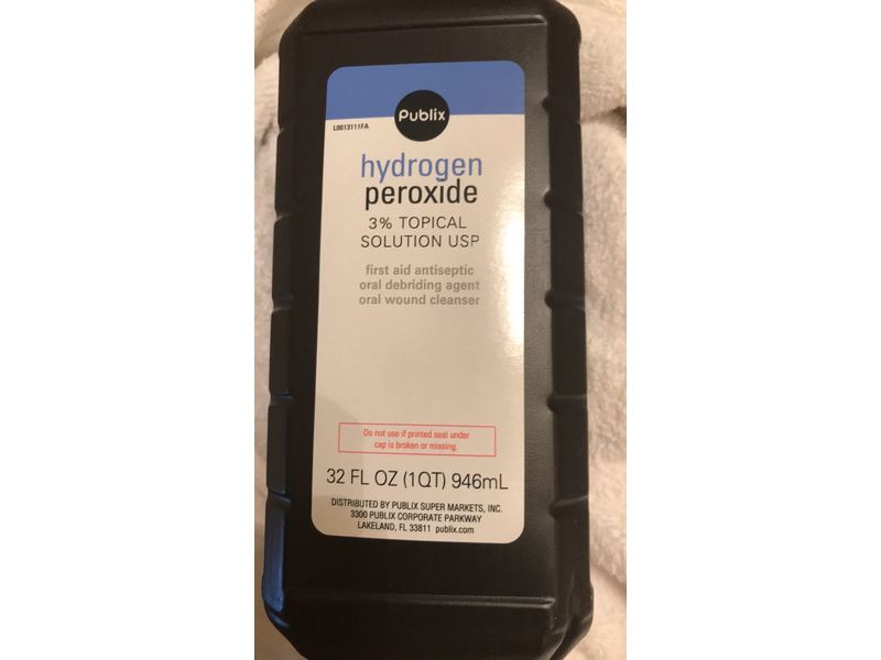 Publix Hydrogen Peroxide 3% Topical Solution Usp, 32 fl oz/946 mL