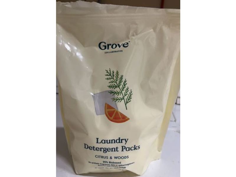 Grove Collaborative Laundry Detergent Packs, Citrus & Wood, 45 Loads