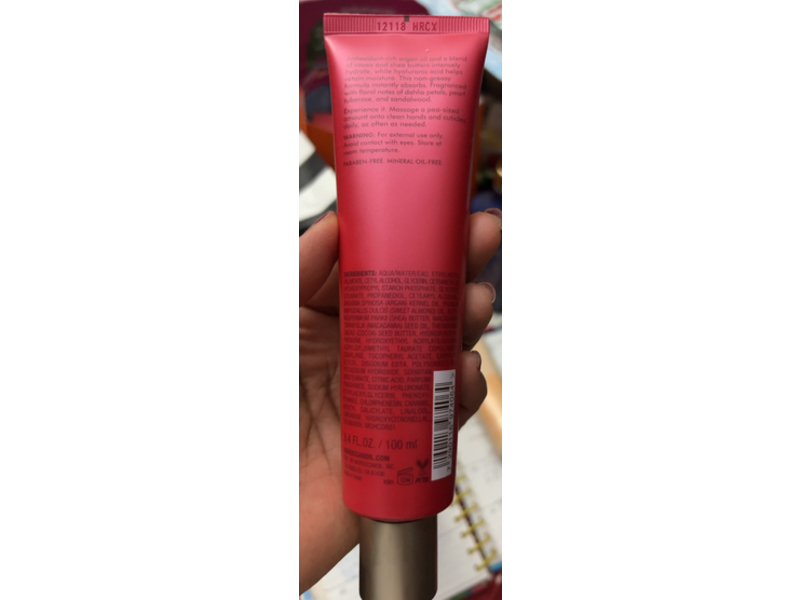 Moroccanoil Rich Nourishment Hand Cream, Dahlia Rouge, 3.4 fl oz/100 mL