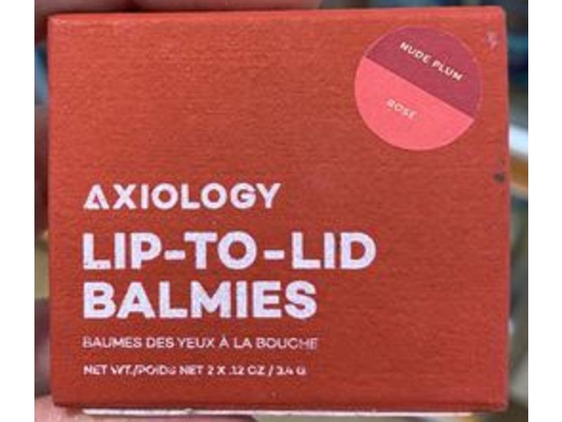 Axiology Lip-To-Lid Balmies, Nude Plum & Rose, 0.12 oz/1.4 g