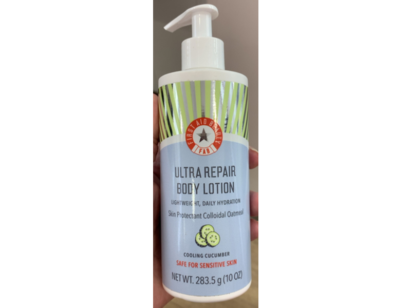 First Aid Beauty Ultra Repair Body Lotion, Cooling Cucumber, 10 oz/283.5 g
