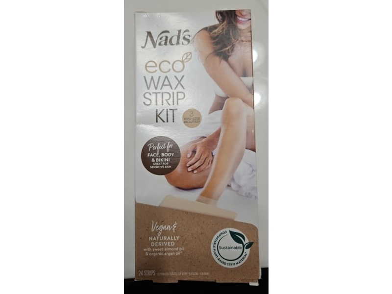 Nad's Eco Wax Strip Kit, Sweet Almond Oil & Organic Argan Oil, 24 Count