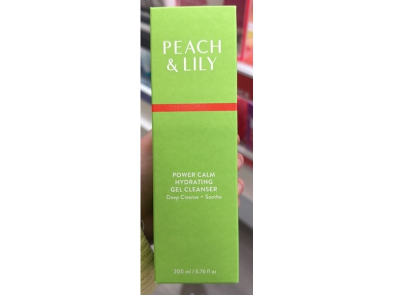Peach & Lily Power Calm Hydrating Gel Cleanser, Chamomile, Cucumber Fruit & Cica, 6.76 oz/200 mL