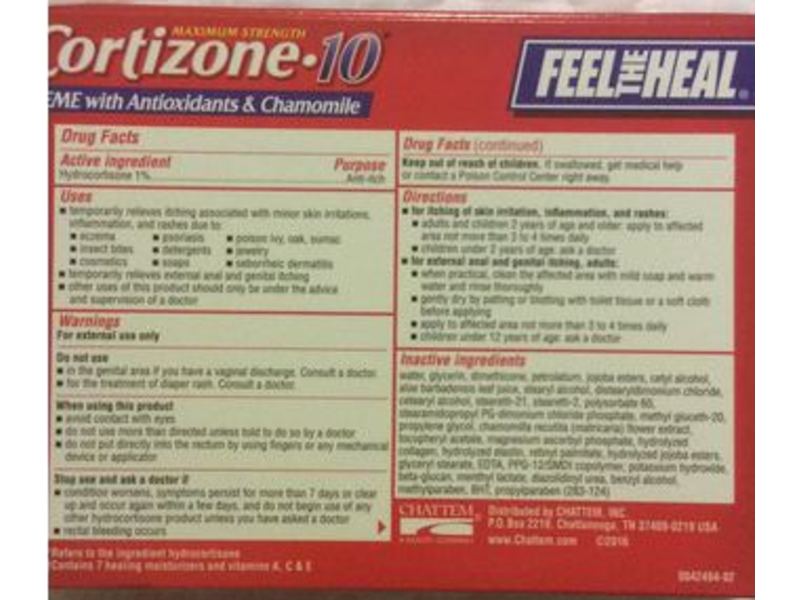 Cortizone-10 1% Hydrocortisone Anti-Itch Creme, Intensive Healing Formula, Maximum Strength, 4 oz/112 g, Pack Of 2