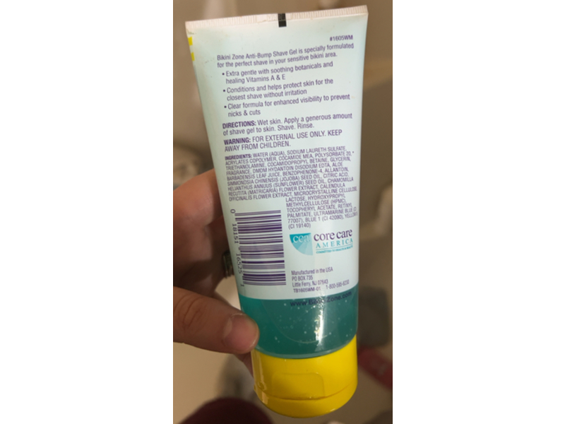 Bikini Zone Anti - Bump Shave Gel, 5 fl oz/147 mL