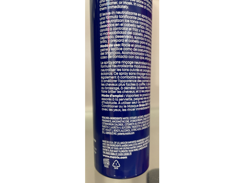 Matrix Total Results All - In - One Toning Leave - In Spray, Brass Off, 6.8 fl oz/200 mL