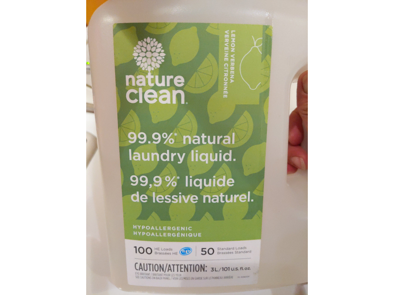 Nature Clean Laundry Liquid, Lemon Verbena, 100 Loads, 101 fl oz/3 L