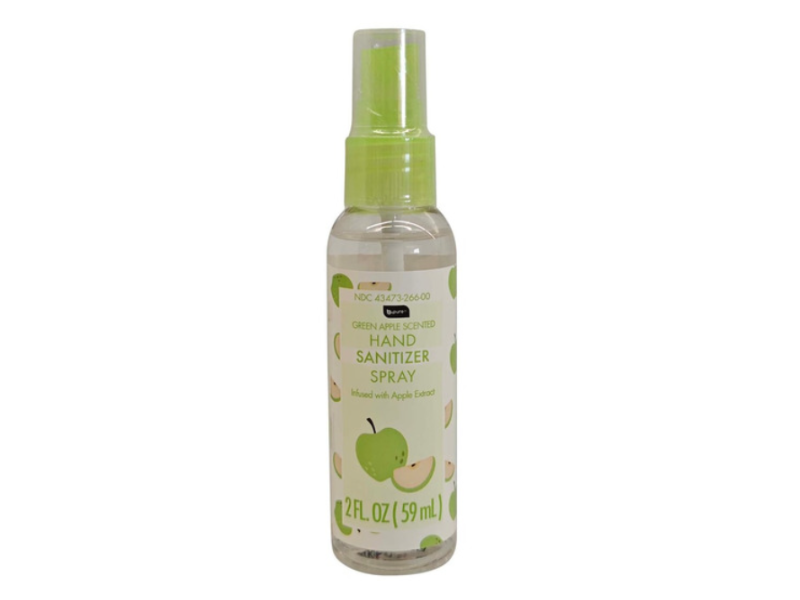 B Pure Hand Sanitizer Spray, Green Apple Scented, 2 fl oz/59 mL