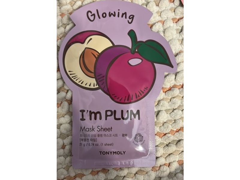 Tonymoly Glowing I'm Plum Mask Sheet, 0.74 oz/21 g, 1 Count
