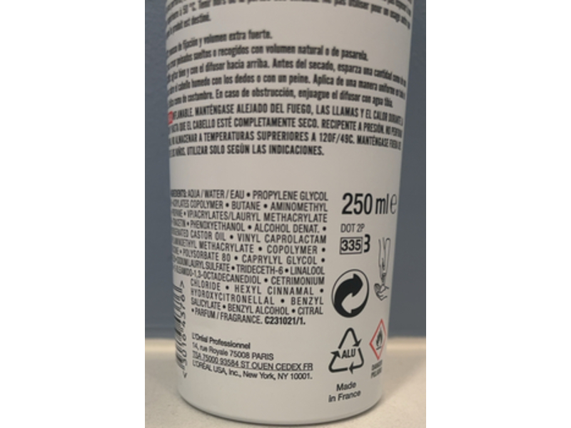 L'Oreal Professionnel Paris Tecni Art Volume Envy Extra Mousse, Extra Strong Hold, 8.2 fl oz/233 g