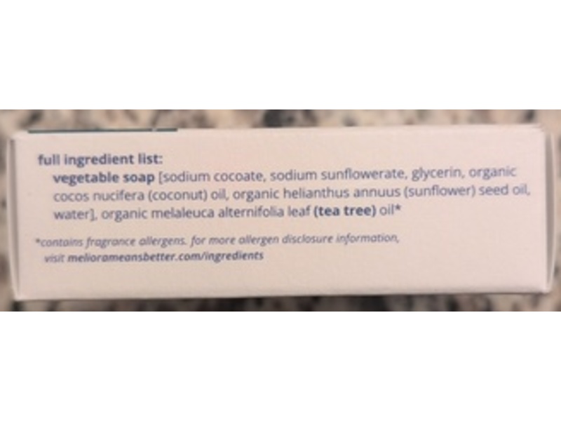 Meliora Bath & Body Soap, Tea Tree, 4 oz/113g