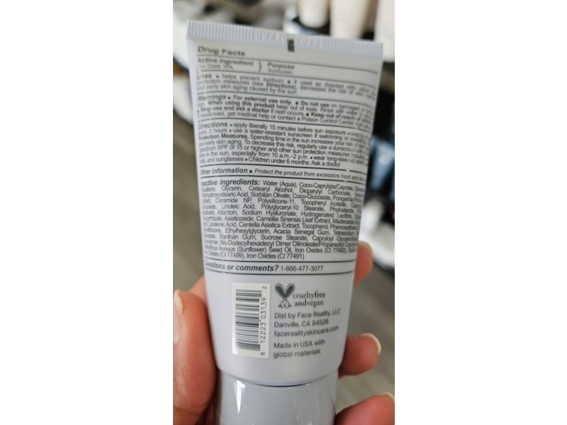 Face Reality powerMineral Sunscreen with Calm Shield Complex, SPF 50, 2 fl oz/60 mL