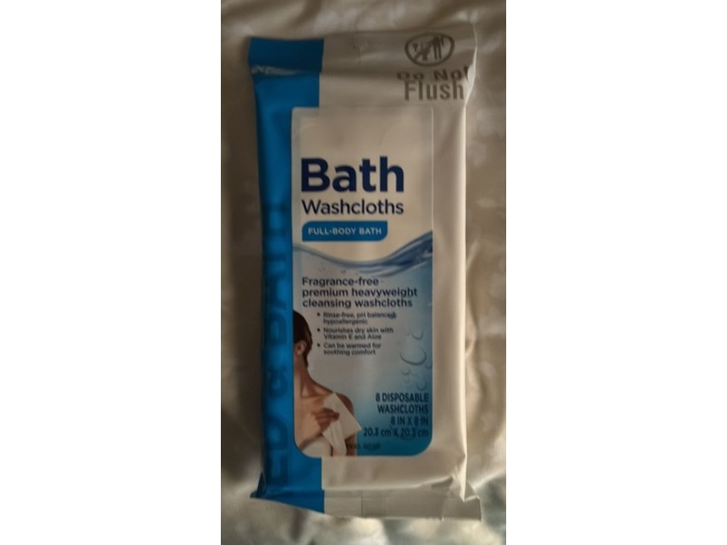 Equate Bath Washcloths, Fragrance-Free, 8 Count