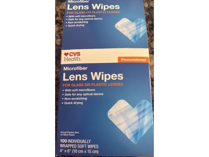 CVS Health Microfiber Lens Wipes, 100 Count