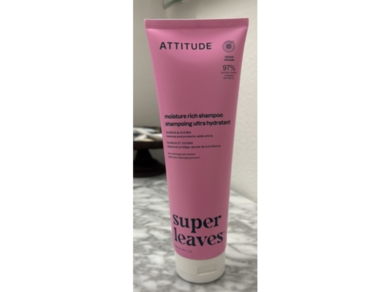 Attitude Super Leaves Moisture Rich Shampoo, Quinoa & Jojoba, 8 fl oz/240 mL