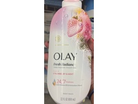 Olay Fresh Radiance Body Wash, Strawberry & Mint, 22 fl oz/650 mL - thumbnail 2