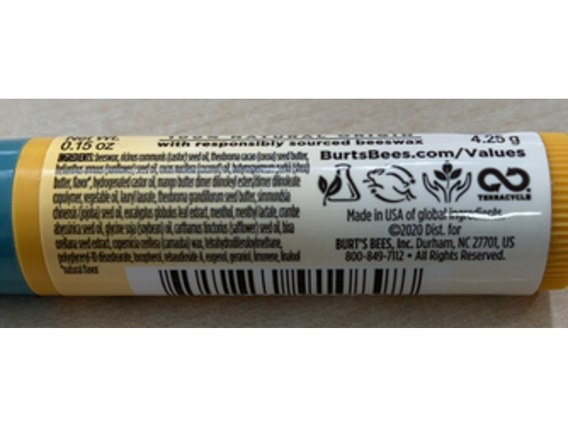 Burts Bees Lip Balm, Turmeric, 0.15 oz/4.25 g