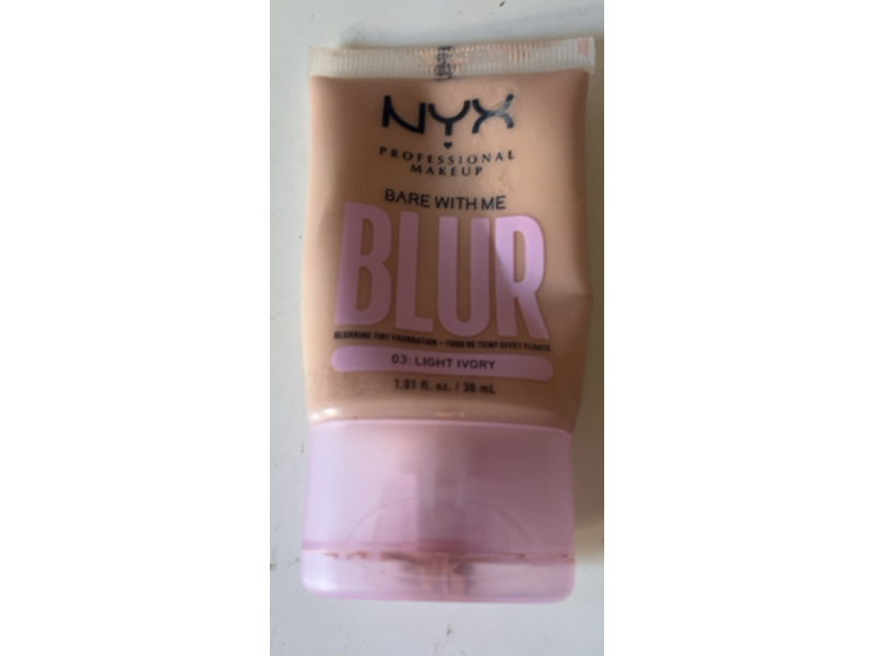 NYX Professional Makeup Bare With Me Blur Blurring Tint Foundation, 03 : Light Ivory, 1.01 fl oz/30 mL