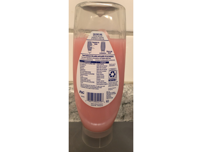 Dawn Ultra Gentle Rose Dishwasher, Pomegranate & Rose Water Scent, 18 fl oz/532 mL