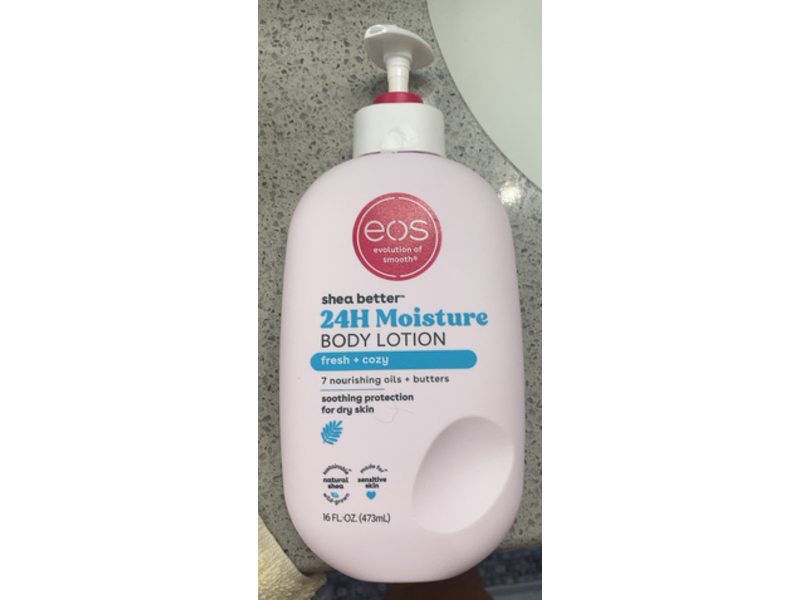 Eos Moisture Fresh + Cozy Body Lotion, Shea Butter, 16 fl oz/473 mL