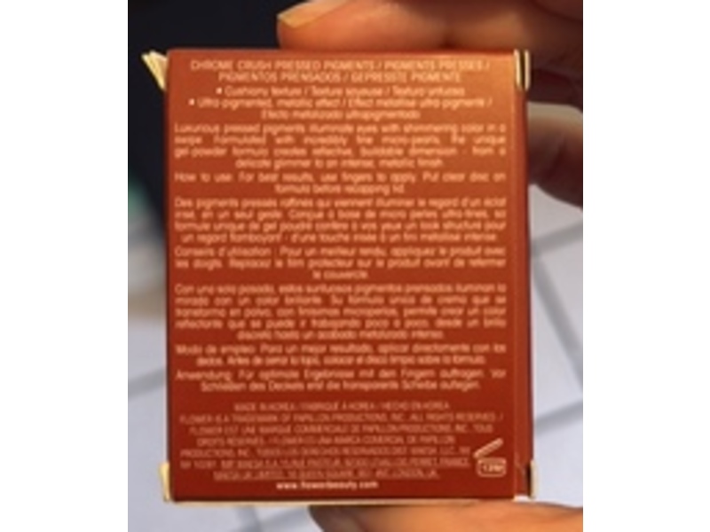 Flower Beauty Eyeshadow Pigments, Chrome Crush, Amber, 0.10 oz/3.1 g