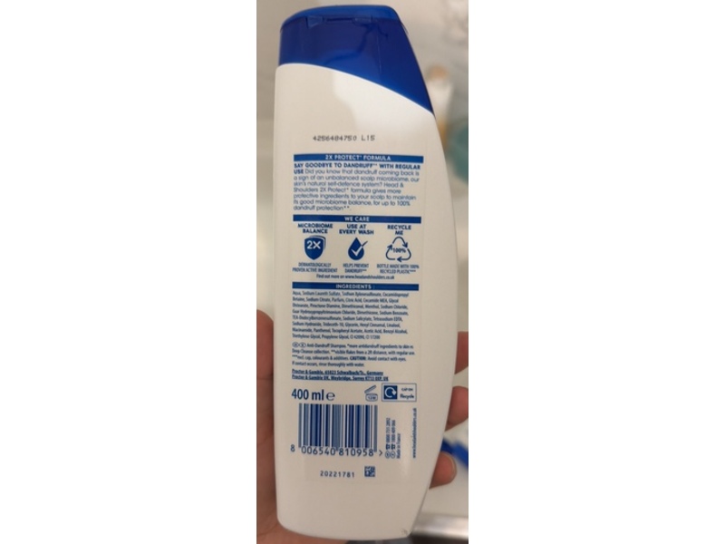 Head & Shoulders Anti-Dandruff Shampoo, Menthol Fresh, 400 mL