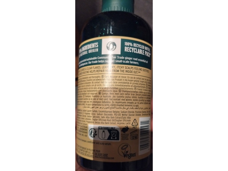 The Body Shop Anti-Dandruff Shampoo, Ginger, 8.4 fl oz/250 mL