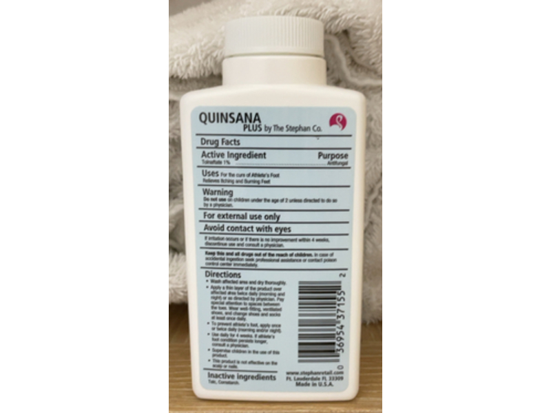 Stephan Quinsana Plus Anti-Fungal Powder, Tolnaftate, 3 oz/85 g