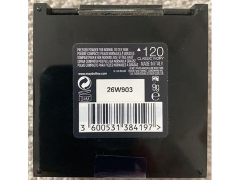 Maybelline Fit Me Matte and Poreless Powder, 120 Classic Ivory, 9 g