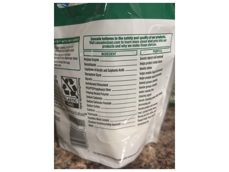 Cascade Dishwasher Detergent Pacs, Free & Clean, 10.2 oz/290 g, 19 Count