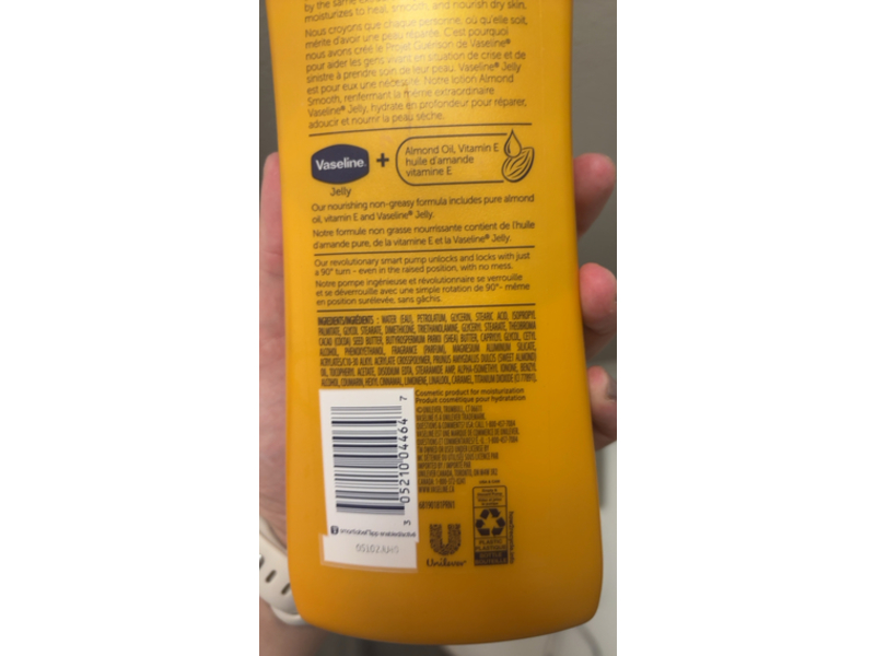 Vaseline Intensive Care Body Lotion, Almond Smooth, 20.3 fl oz/600mL
