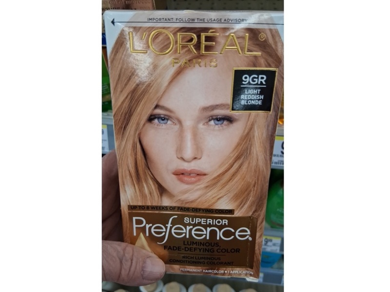 L'Oreal Paris Superior Preference Luminous Fade-Defying Color, Light Reddish Blonde, 1 Application
