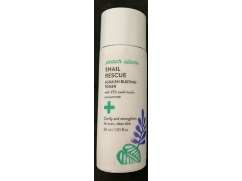 Peach Slices Snail Rescue Blemish Busting Toner, 95% Snail Mucin Concentrate, 1.01 fl oz/30 mL