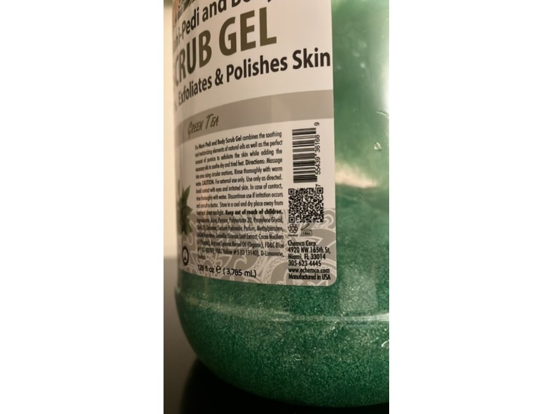 Spa Redi Mani-Pedi & Body Scrub Gel, Green Tea, 128 fl oz/3785 mL