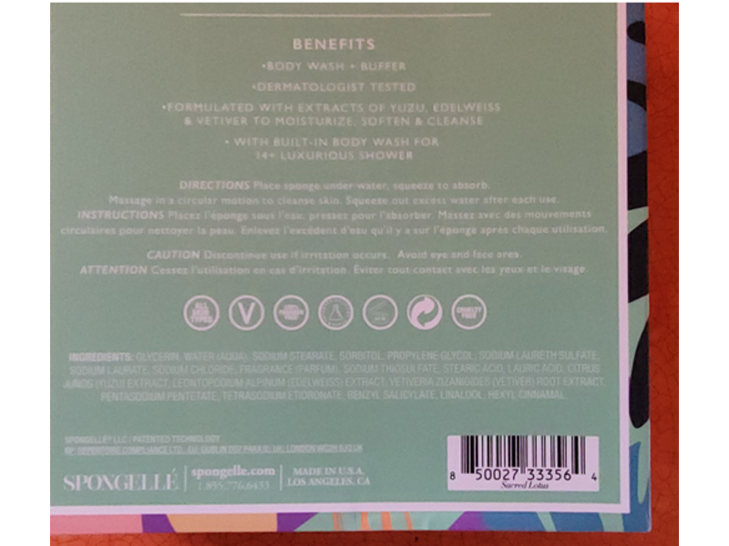 Spongelle Infused Buffer Body Wash, Sacred Lotus, 3 oz/85 g