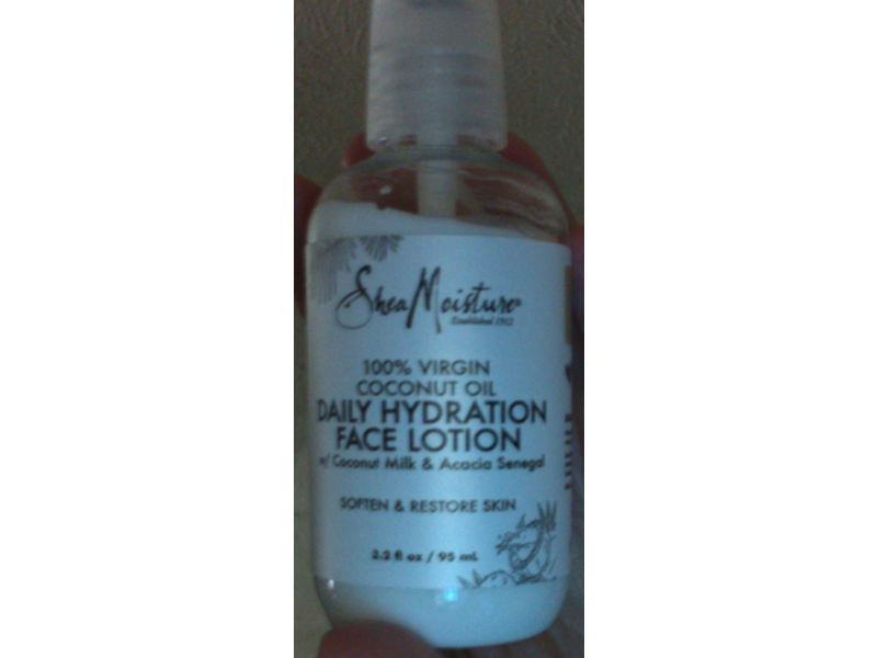 SheaMoisture 100% Virgin Coconut Oil Daily Hydration Face Lotion, Coconut Milk & Acacia Senegal, 3.2 fl oz/95 mL