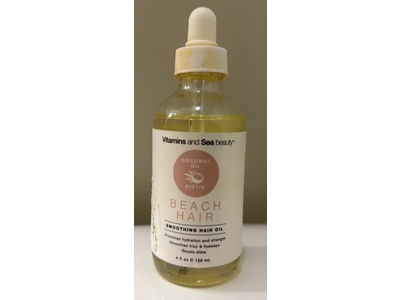 Vitamins And Sea Beauty Beach Hair Smoothing Hair Oil, Coconut Oil, 4 fl oz/120 mL