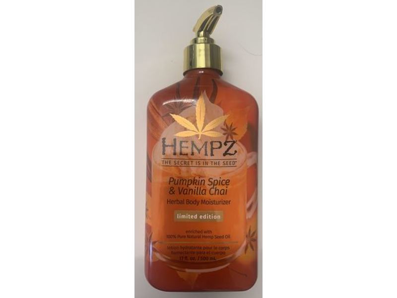 Hempz Limited Edition Herbal Body Moisturizer, Pumpkin Spice & Vanilla Chai, 17 fl oz/500 mL