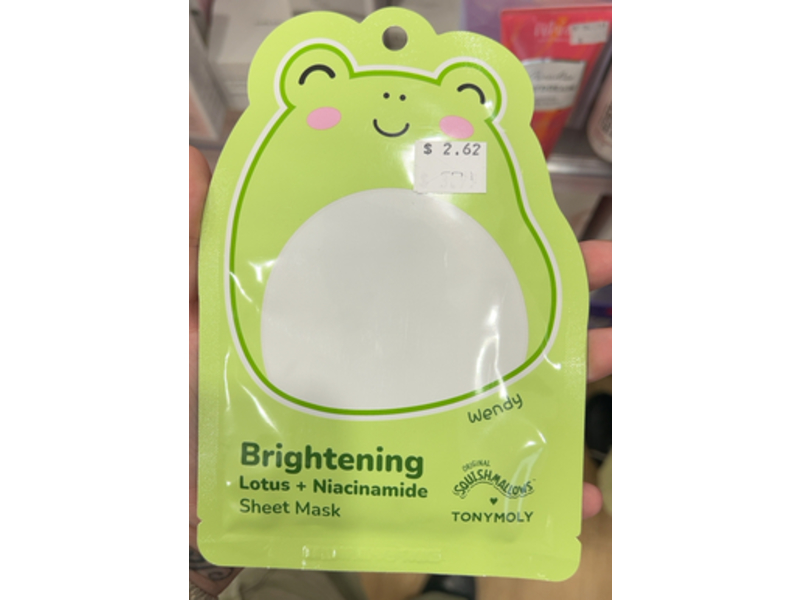 Tonymoly Brightening Sheet Mask, Lotus + Niacinamide, 21 g, 1 Count
